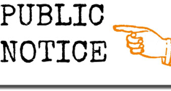 Public Notice Image with Hand and Pointing Finger 